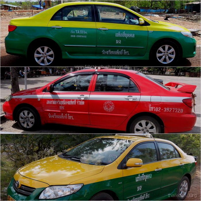 verschiedene taxi in Bangkok