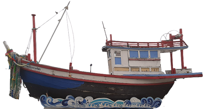 kleines fischerboot zur dekoration
