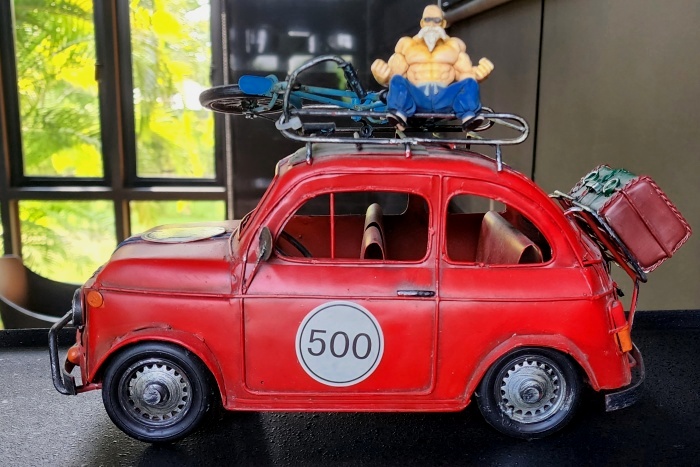 dekorations urlaub fiat 500 rot